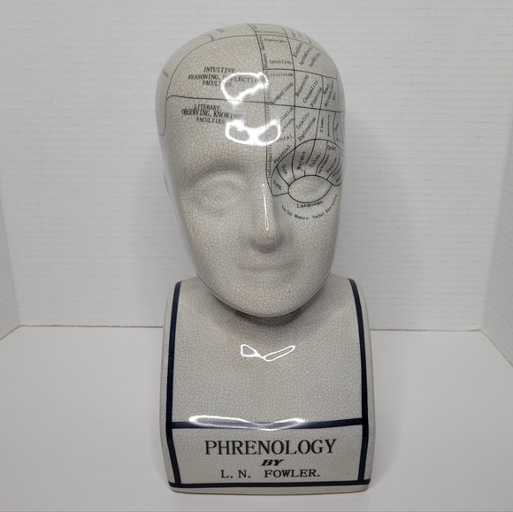 Phrenology Head Bust LN Fowler Vintage Ceramic - Picture 9 of 13